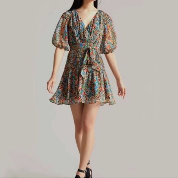 Ted Baker London Tiania Smock Panel Wrap Mini Dress US size 2. - Picture 3 of 10